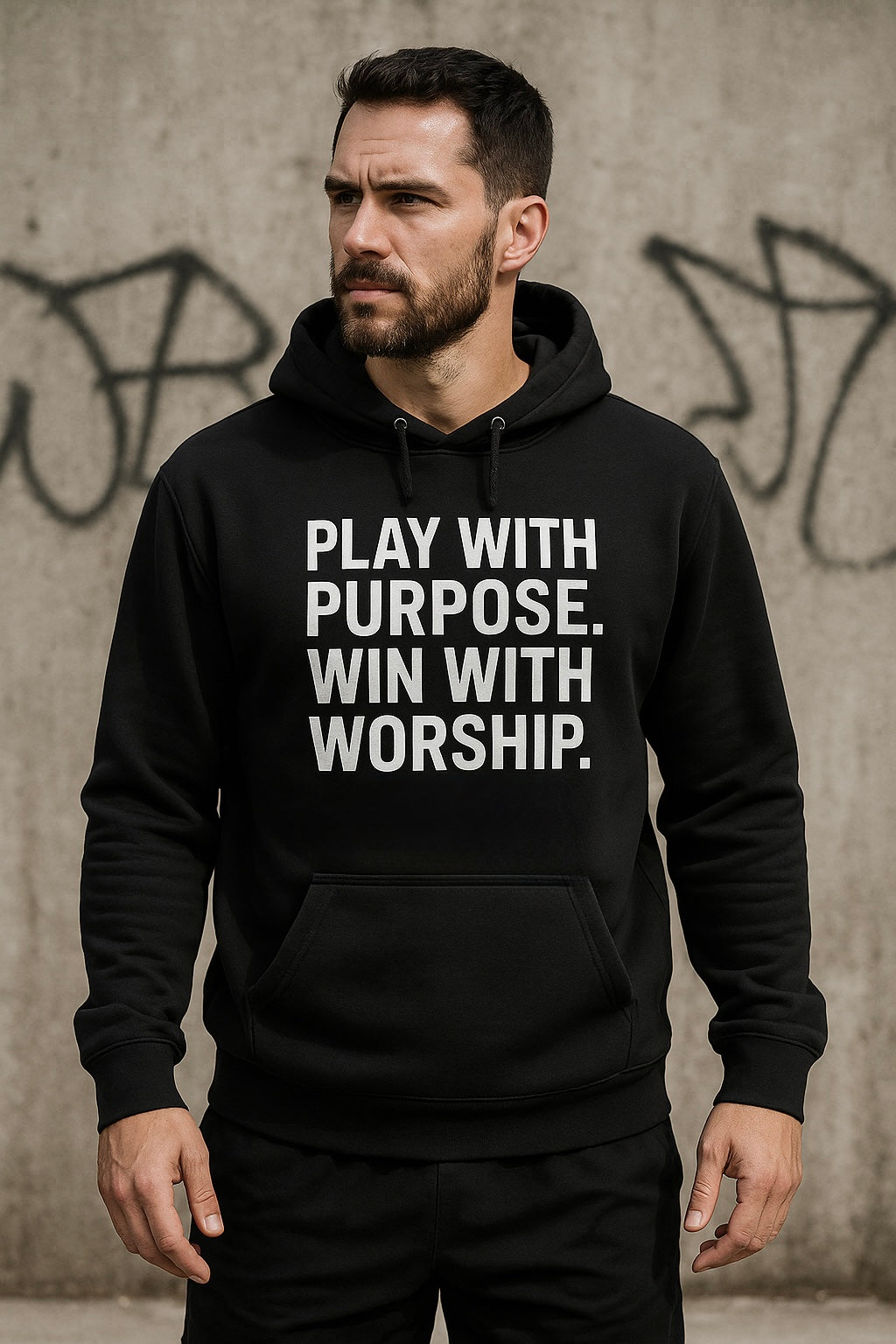 Play With Purpose. Win With Worship. – Performance Hoodie
