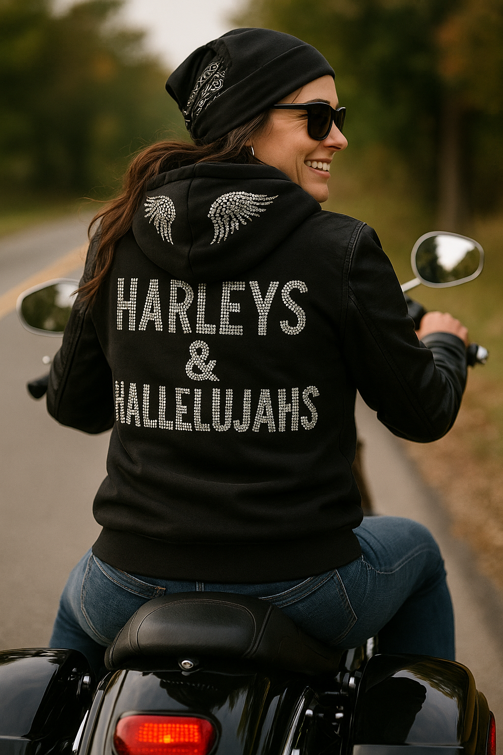 Harleys & Hallelujahs Hoodie (Back Print)
