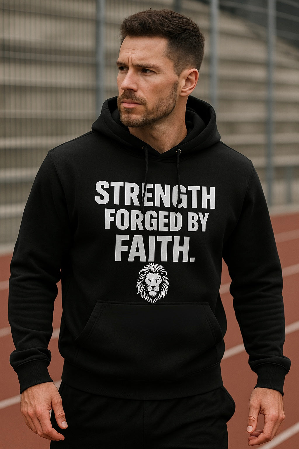 Strength Forged by Faith – Performance Hoodie