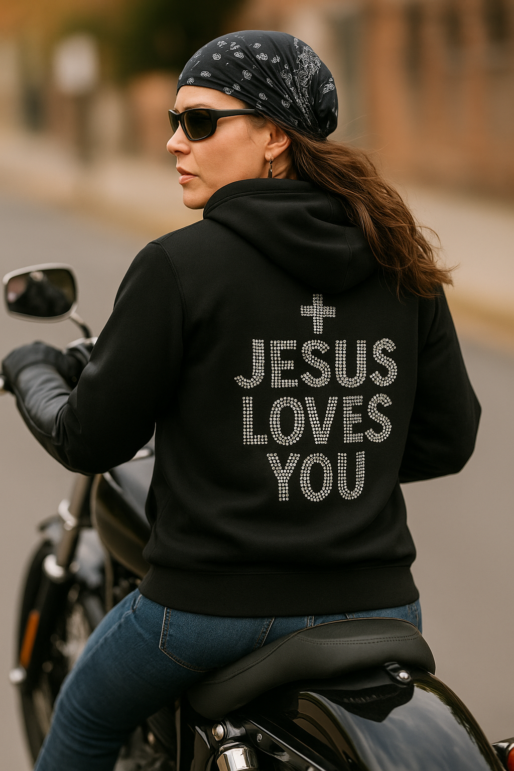 Jesus Loves You – Crystal Cross Hoodie