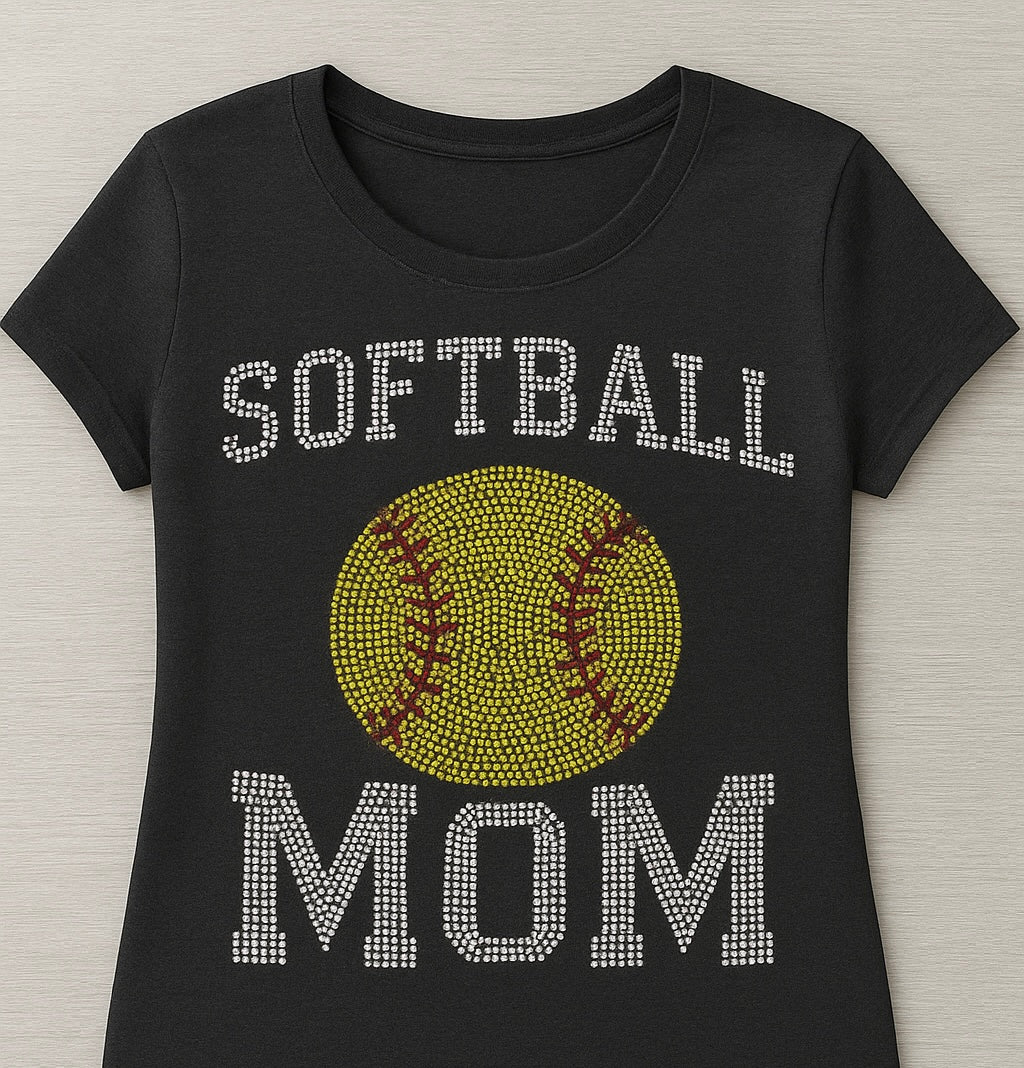 Softball Mom – Rhinestone Tee