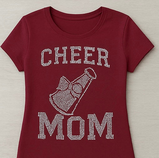 Cheer Mom – Rhinestone TeeCheer Mom – Rhinestone Tee
