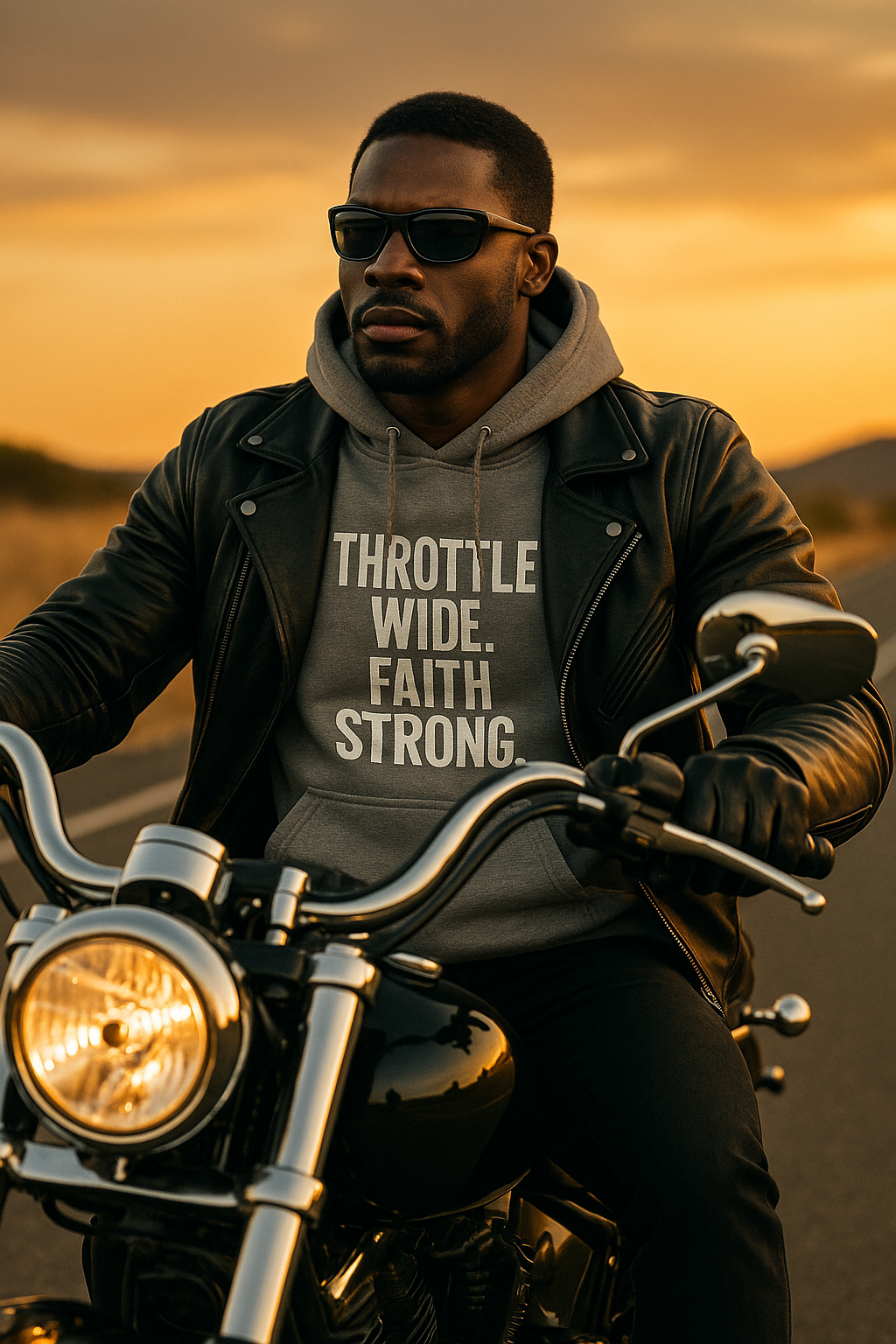 Throttle Wide. Faith Strong. Hoodie