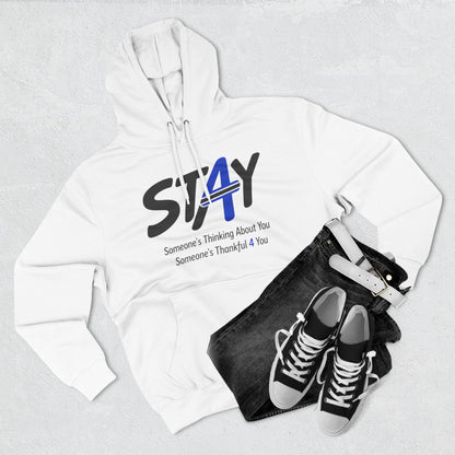 STAY Law Enforcement Mental Health Shirt | Thin Blue Line Awareness Three-Panel Fleece Hoodie