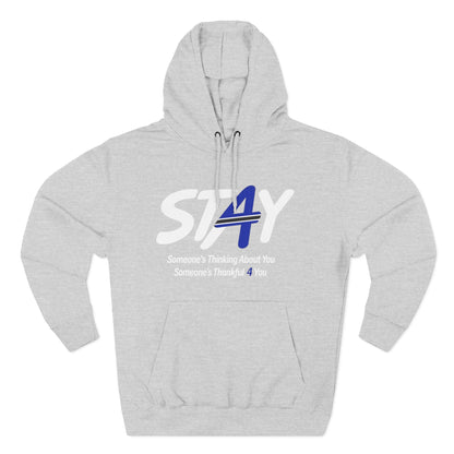 STAY Law Enforcement Mental Health Shirt | Thin Blue Line Awareness Three-Panel Fleece Hoodie