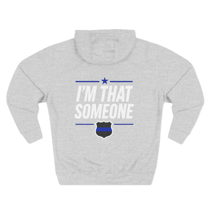STAY Law Enforcement Mental Health Shirt | Thin Blue Line Awareness Three-Panel Fleece Hoodie