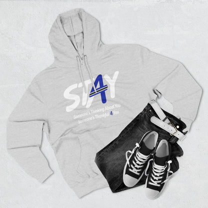 STAY Law Enforcement Mental Health Shirt | Thin Blue Line Awareness Three-Panel Fleece Hoodie