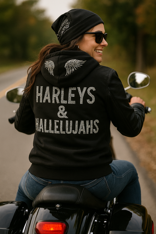 Harleys & Hallelujahs Hoodie (Back Print)