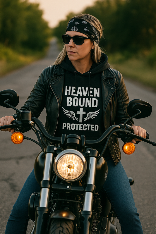 Heaven Bound. Protected. – Riders Hoodie