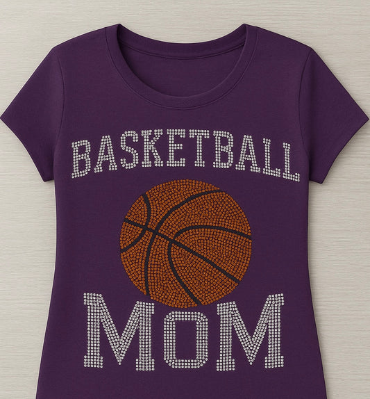 Basketball Mom – Rhinestone Tee