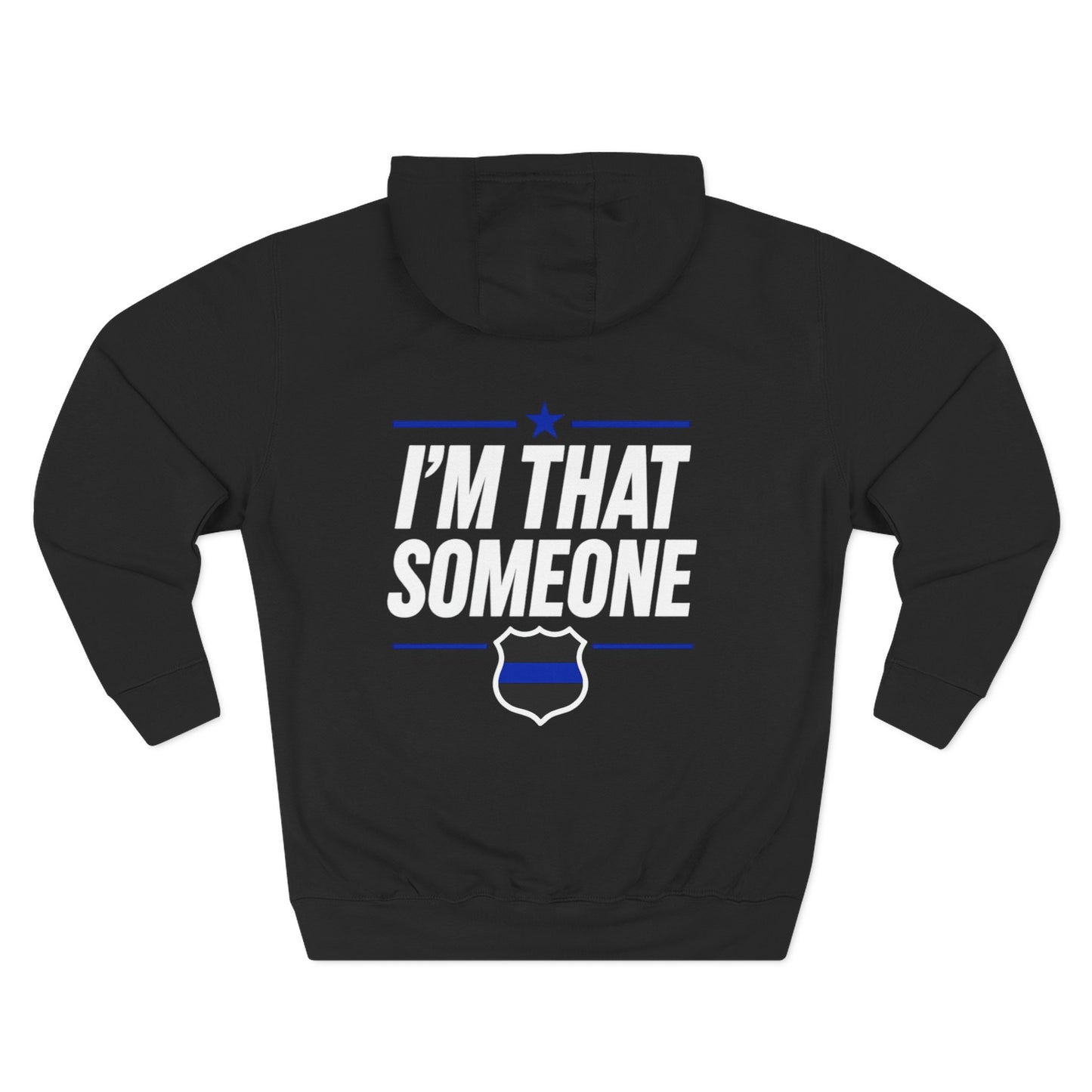 STAY Law Enforcement Mental Health Shirt | Thin Blue Line Awareness Three-Panel Fleece Hoodie