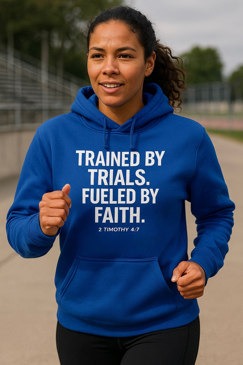 Trained by Trials. Fueled by Faith. – Performance Hoodie