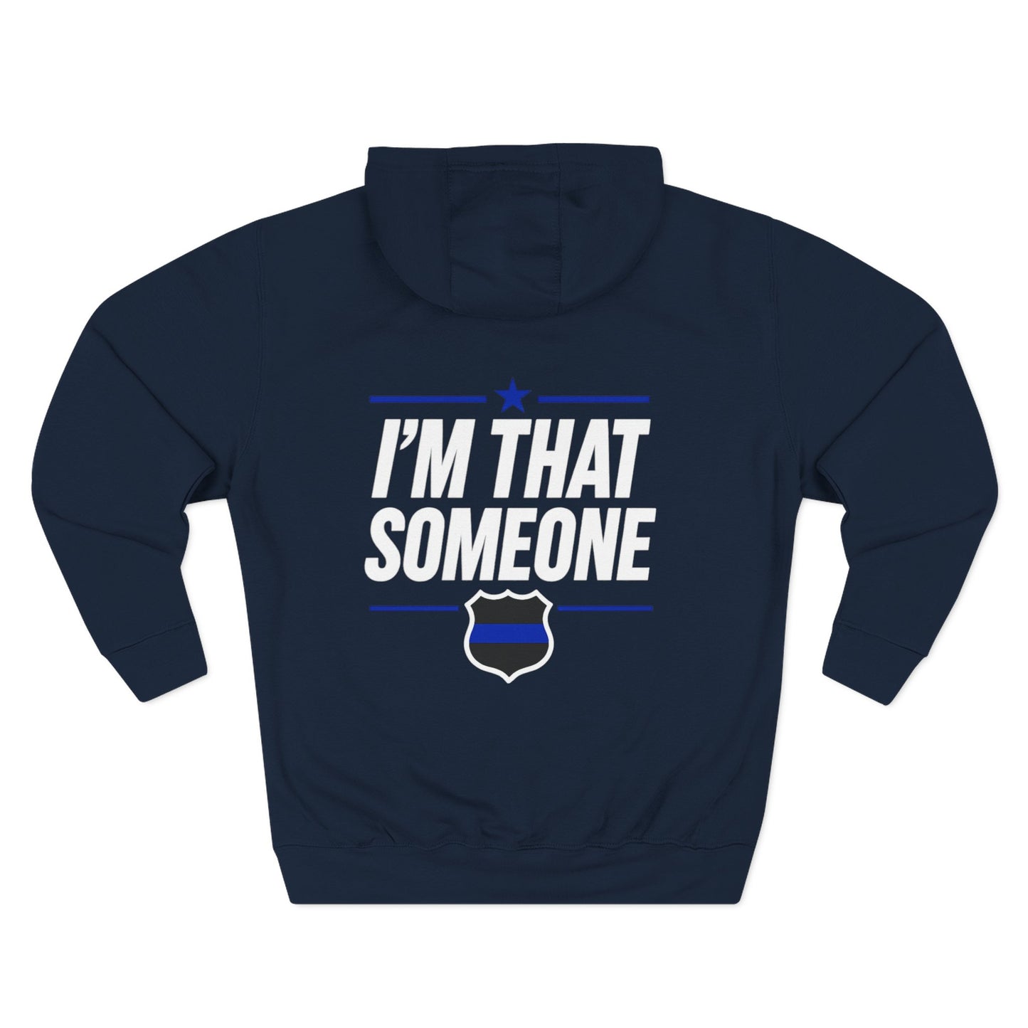 STAY Law Enforcement Mental Health Shirt | Thin Blue Line Awareness Three-Panel Fleece Hoodie