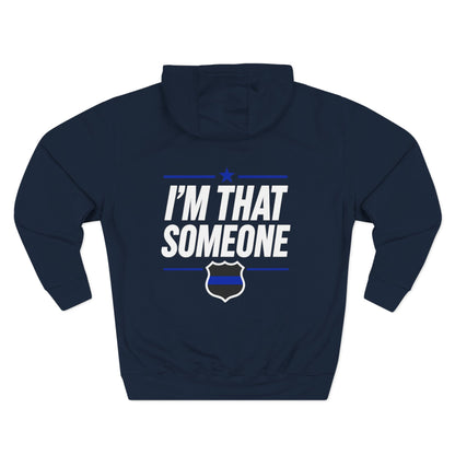 STAY Law Enforcement Mental Health Shirt | Thin Blue Line Awareness Three-Panel Fleece Hoodie