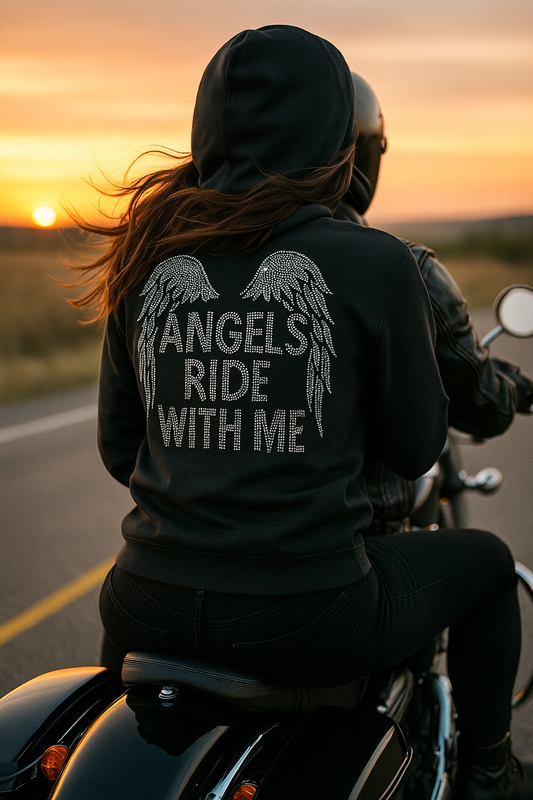 Angels Ride With Me – Crystal Wing Rider Hoodie