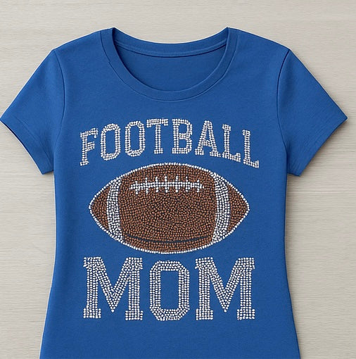 Football Mom – Rhinestone Tee