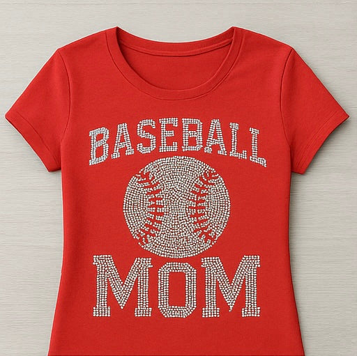 Baseball Mom – Rhinestone Tee