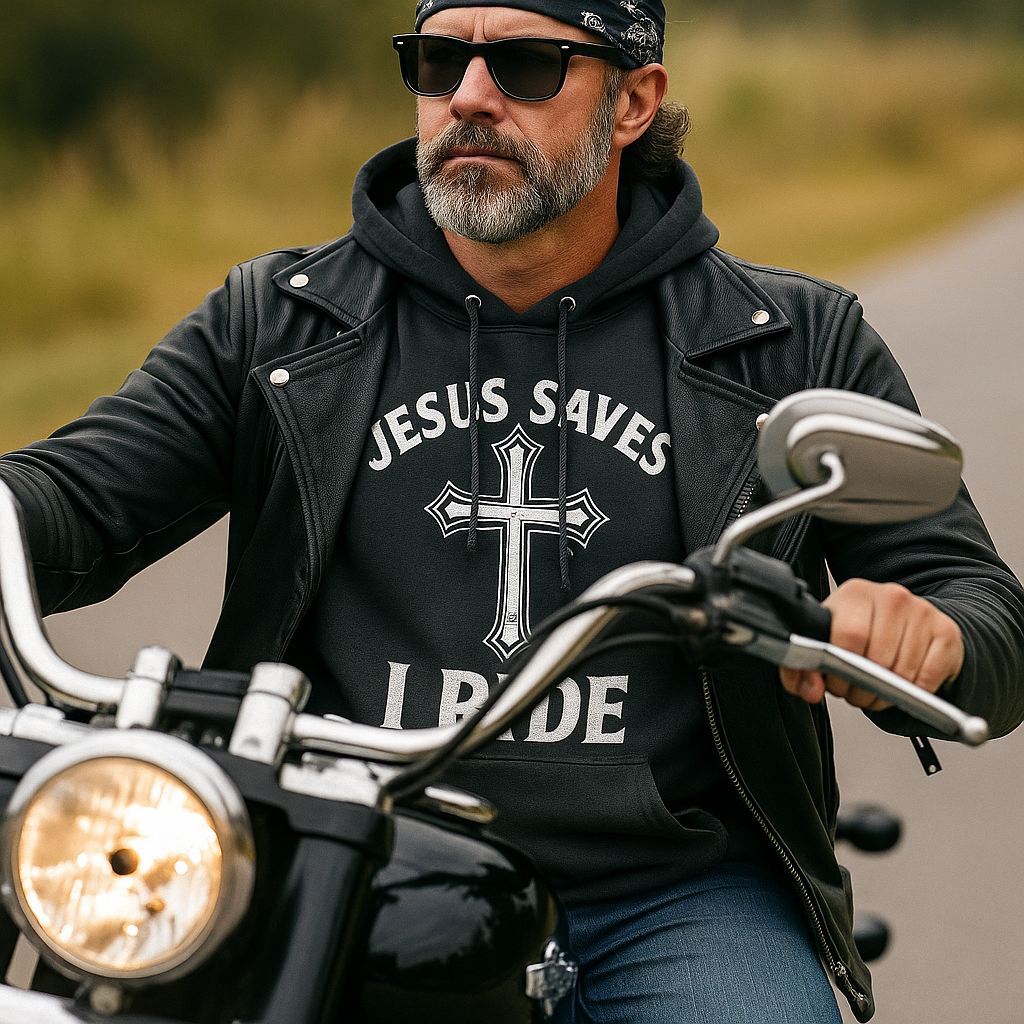 Jesus Saves. I Ride. – Performance Hoodie
