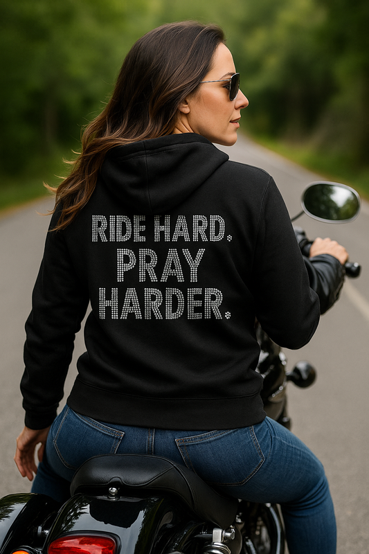 Ride Hard. Pray Harder. – Performance Hoodie