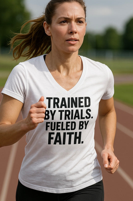 Trained by Trials. Fueled by Faith. – Performance Tee